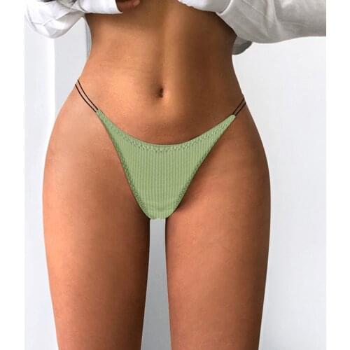 Thin Strappy Women Thongs And G Strings Plus Size Low Rise Female Tanga Cotton Bikini Underwear S-XL Solid Color Panties
