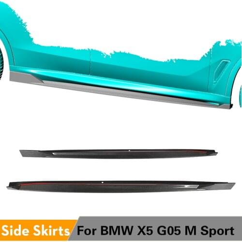 Carbon Fiber Side Bumper Skirts Extension Lips for BMW G05 X5 M Sport 2019 2020 Auto Racing Car Styling Side Skirts Bodykit
