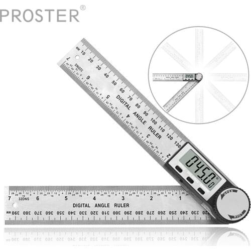 Proster Digital Angle Finder Protractor 8 Inch Stainless Steel Angle Finder Ruler Resolution 0.05° for Woodworking Measurement