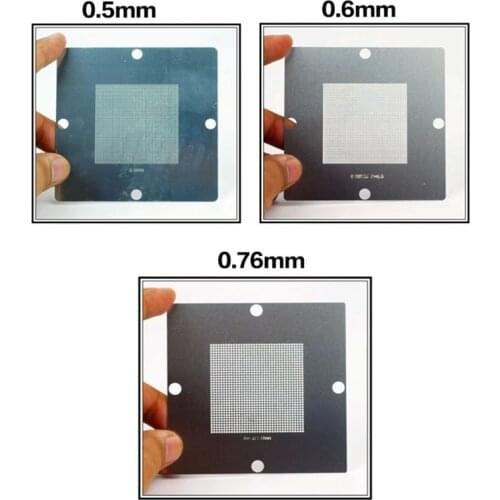 80*80MM 0.3MM 0.4MM 0.45MM 0.5MM 0.6MM 0.76MM BGA Universal Soldering Reballing Stencil Planting Tin Stencil Repair Tool
