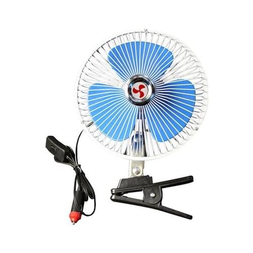 360 Rotating 12V/24V Electric Auto Car Fan Low Noise Summer Cooling Fan Truck Vehicle Strong Wind Air Cooler Conditioner