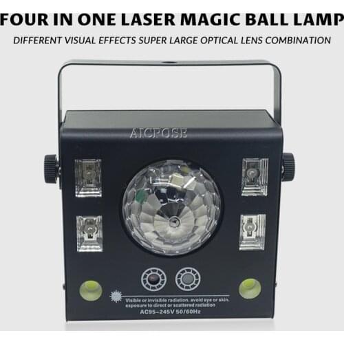 Magic Ball Strobe Laser UV 4in1 Stage Light With Remote Control DMX512 DJ Disco Laser Projector Karaoke Party Atmosphere Light