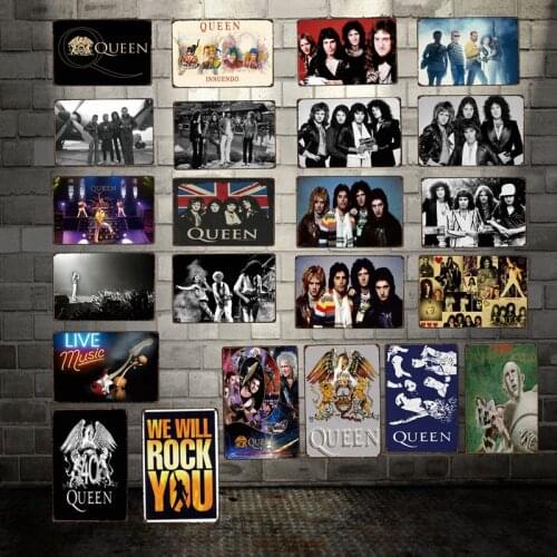 [ WellCraft ] Queen Music Rock Posters Tin Sign Wall Plate Vintage Pub bar Vintage Painting Personality Decor HY-1719