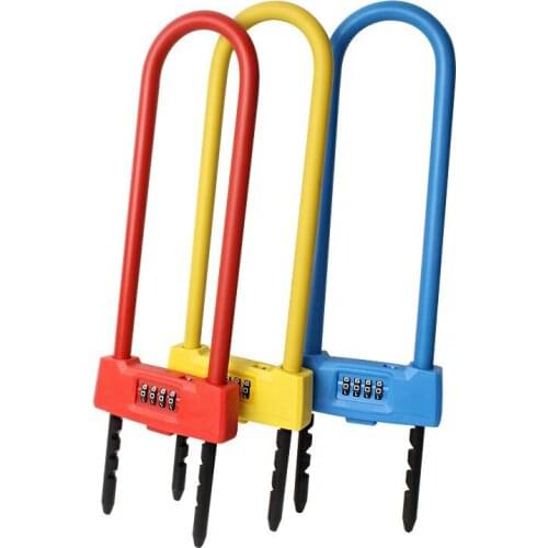 4 Digital Password Door Lock U type anti-theft digital Code padlock Glass Door Lock Password Lock for bicycle padlock door lock