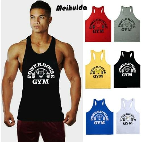 M-XXL Tank Top Summer Singlet Gym Clothing Tee Stringer Bodybuilding Y-Back Tanktop Muscle Fitness Mens Tank Tops Shirt Vest New