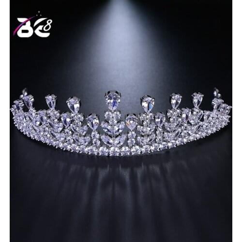 Be 8 New Fashion AAA CZ Tiara King Crown Wedding Hair Jewelry Micro Pave Party Headpiece Women Birthday Bridal Accessories H123