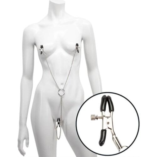 Women Metal Nipple Clamps Fetish Erect Boob Clit Enlarged Clitoris Pincher Bondage Breast Clit Clamps Bdsm Restraint Adult Games