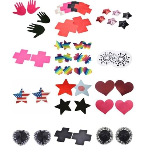 1Pair Heart Flower Star Shape Paste Breast Bra Adhesive erotic Stickers Sexy Women Ladies Nipple Cover