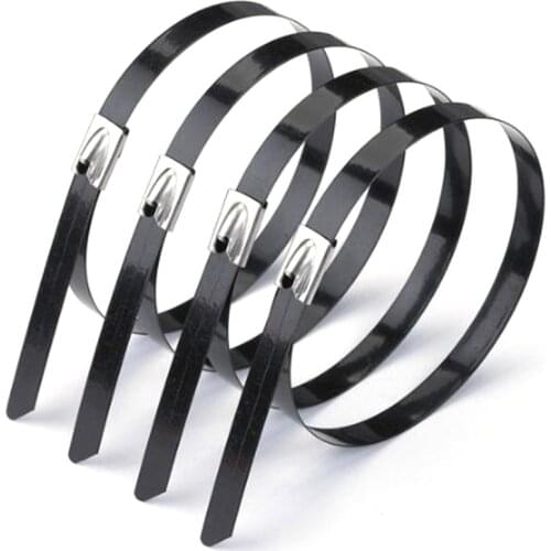 100Pcs/Lot,4.6Mmx300Mm Pvc Plastic Coated Ss304 Stainless Steel Cable Tie