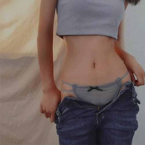 2Pcs/set Tangas Sexy Panties Low Waist Underwear Women T-pants Underwear Embroidery Hot Thin Thong Transparent Sexy Underwear