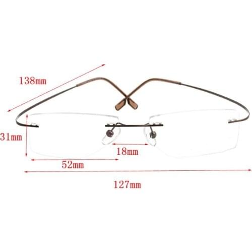 2021 New Fashion Metal Rimless Eye Glasses Eyeglasses Frame Spectacle Frames