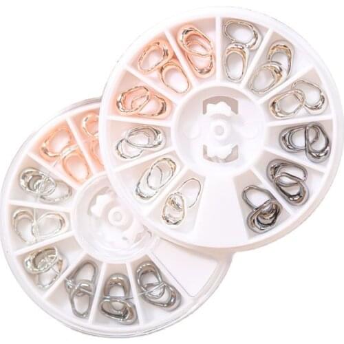 24pcs Vintage Circle design 3D Metallic nail studs / Hollow out charm 10X6MM Frame nail art decal/ Unique Ring nail deco1 Wheel