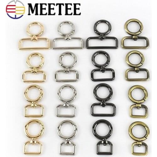 5/10pcs 12/16/19/25mm O Rings Metal Buckles for Bag Strap Snap Clip Trigger Spring Ring Dog Collar Keychain DIY Accessories