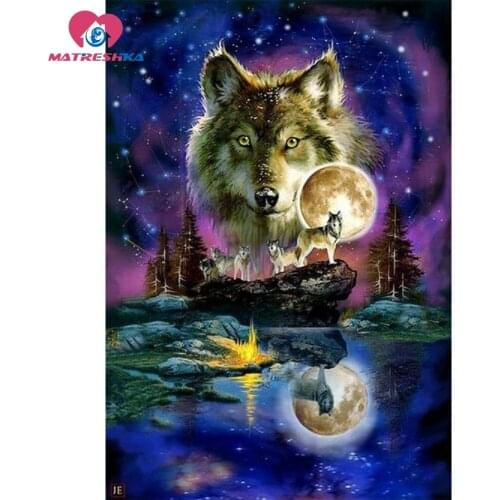 Diamond embroidery picture of rhinestones cross-stitch kits diamond embroidery animals wolf diamond pattern mosaic kit gift