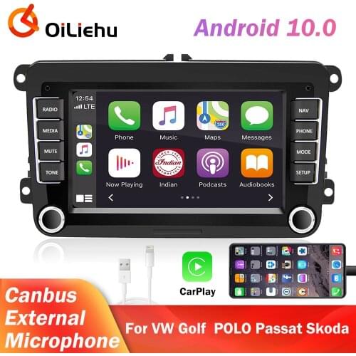 OiLiehu 2Din Android 10.0 Car Radios GPS 1+16G Car Multimedia Player For Volkswagen/VW/Skoda/Seat/Passat b7/Golf 5/Touran/Passat