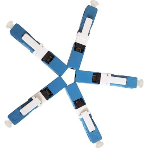 Free Shipping 100PCS FTTH SC UPC Fiber Optic Fast Connector New Mode ,SC fibra SC quick conector blue