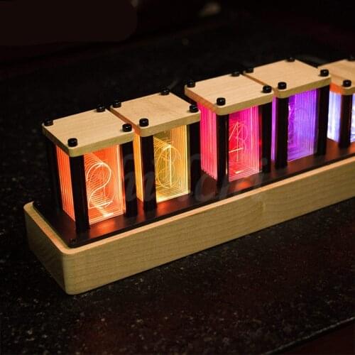 RGB pseudo glow tube clock LED creative desktop decoration DIY kit gift digital clock