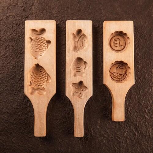 Wooden Ma'amoul Oriental Pastry Mould Form for Baking Kitchen Supplies Bakery Molds Moon Cake Tools Cookie Mooncake Mold