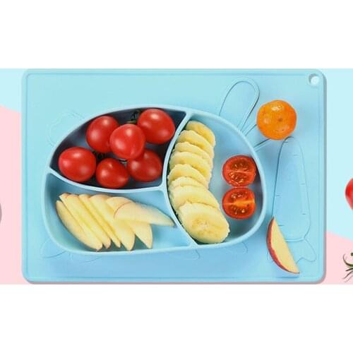 Baby Silicone Bowl Cartoon Rabbit Tableware Plate Suction Non Slip Training Bowl Food Grade Silicone Tableware Feeding Bowls