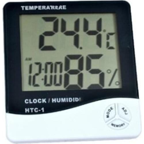 Vastar LCD Electronic Digital Temperature Humidity Meter Indoor Outdoor Thermometer Hygrometer Weather Station Clock HTC-1 HTC-2