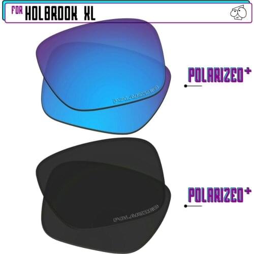 EZReplace Polarized Replacement Lenses for - Oakley Holbrook XL Sunglasses - BlackPPlus-BluePPlus