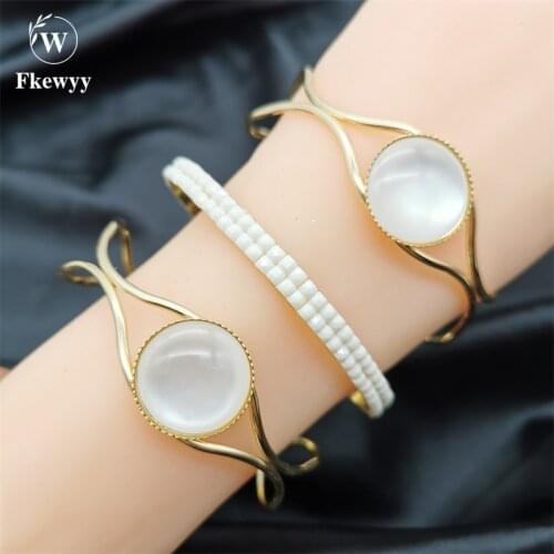 Fkewy Gothic Bracelets For Women Luxury Designer Double Layer Bracelet Fashion Jewelry Punk Accessories Girl Charm Cuff Bangles