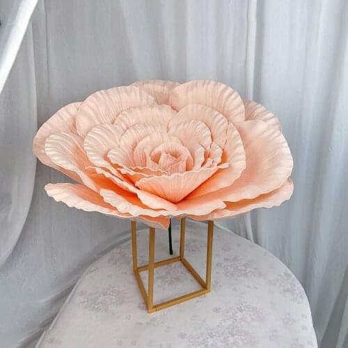 Artificial PE Rose Flower Head for Home Party Decoration Wedding Road Lead Background Shopping Mall Window Display Floral