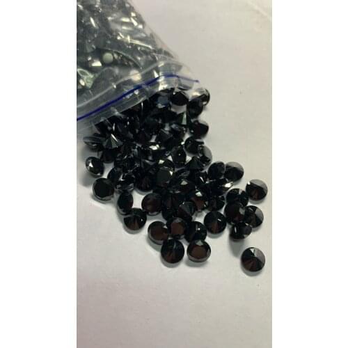 1000 Pieces Loose Black Cubic Zirconia Stones Round Cut For Jewelry Making 2021 Piedras Preciosas Sueltas