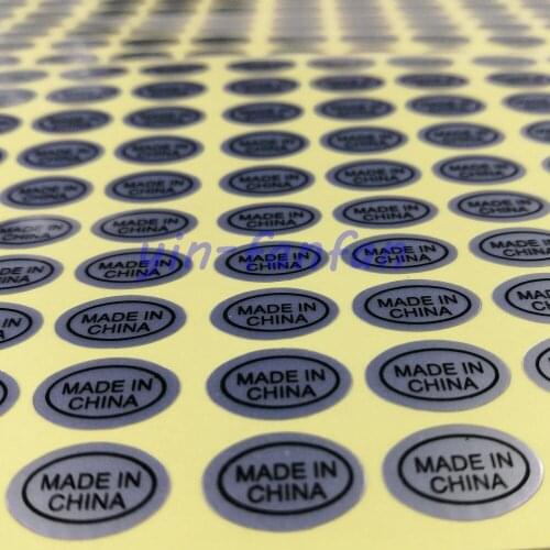 Adhesive Sticker MADE IN CHINA Sticker 12*8 mm 900pcs/lot Silver Color Oval Matte Silver PET Origin Label Sticker