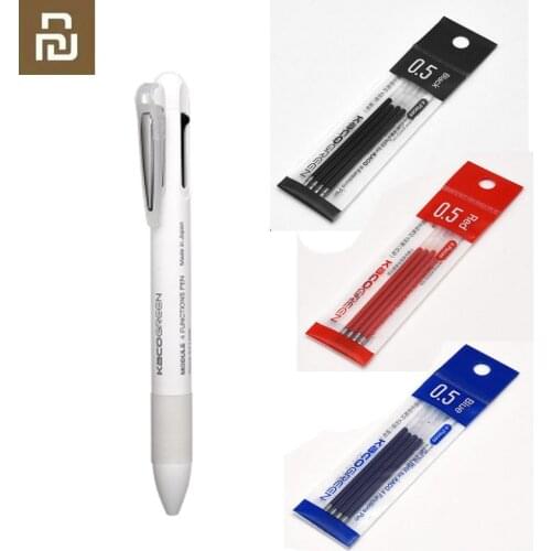 Youpin KACO 4 In 1 Multifunction Pens 0.5mm Black Blue Red Refill Gel Pen Mechanical Pencil Japanese ink Office School