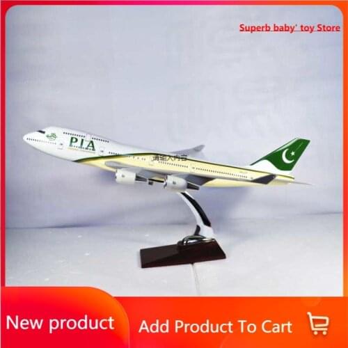 Pakistan Airway Airplane Model B747 PIA Aviation Aircraft Dream Liner Model 1/150 Scale Plastic Resin Plane Hot Toys for Boys