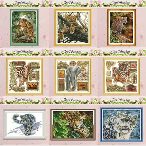 Leopard Cheetah Tibetan Mastiff Counted Cross Stitch 11CT 14CT Cross Stitch Sets Chinese Cross-stitch Kits Embroidery Needlework