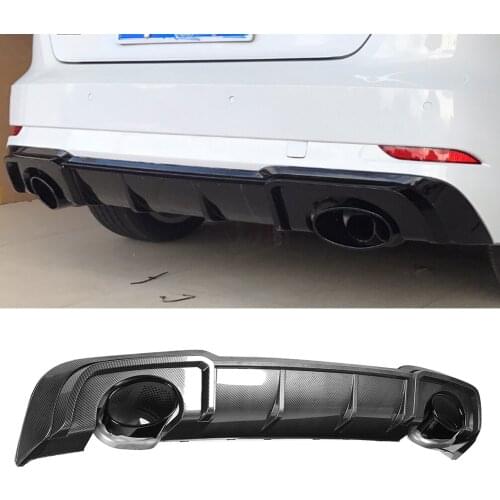 For RS3 Car Rear Bumper Diffuser Lip for ABT Exhaust Tip Fit for A3/S3 8V Sportback 2017 2018 2019 2020 ABS Car Accessories