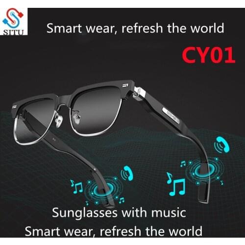 Bone conduction bluetooth glasses polarized smart sunglasses can be customized photochromic anti-blue light prescription lenses