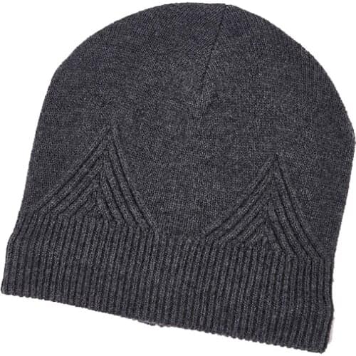 2020 Autumn And Winter New Windproof And Warm Men And Women Casual Pure Wool Baotou Solid Color Pullover Knitted Hat M9260