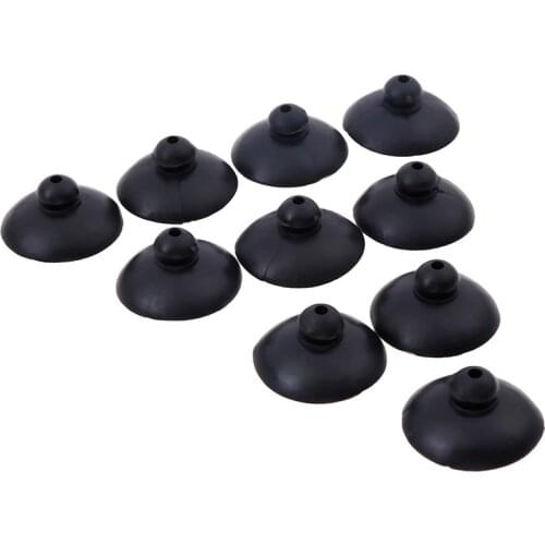 10Pc Aquarium submersible pump aeration pump suction cup Water pipe and wire fixed suction cup Black Soft Silicone Sucker Holder