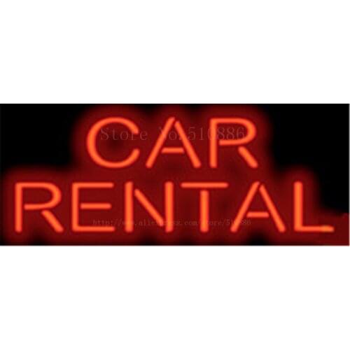 Car Rental Auto Real Glass Tube neon sign Pub Club Handcrafted Automotive signs Shop Store Business Signboard signage 17"x14"