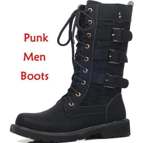 Work boots Motorcycle boots Mens Desert Boots Knee-high Motocross Boots Riding Motorboats Martin boots Combat Boots