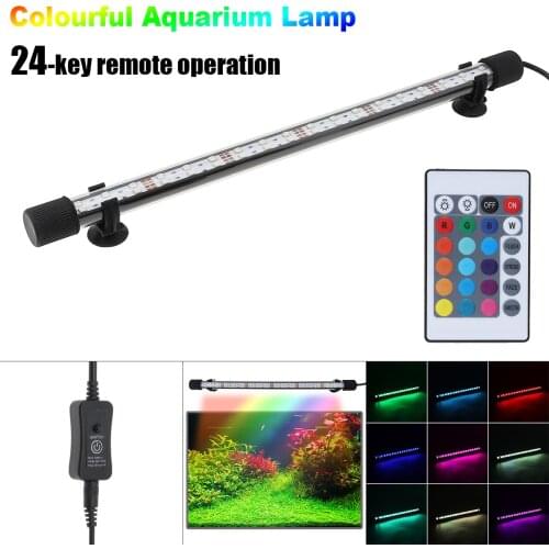 RGB Aquarium Light Fish Tank Lights T8 Double Row Super Bright Underwater Light with Remote Control