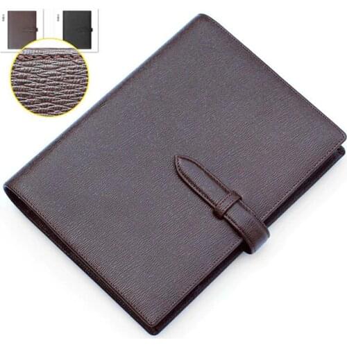 Luxury A5 Loose leaf Planner Binder Genuine Leather Logo Custom DIY Notebook Daily Cowhide Spiral Diary Notepad with Rings