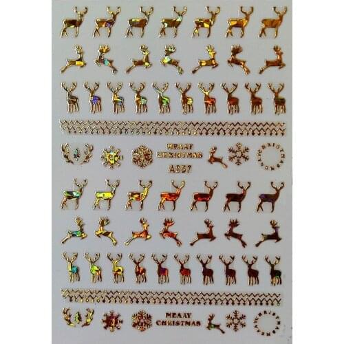 Nail Art Christmas Stickers 3D Christmas Series Nail Stickers Snowflake Stickers for Nail DIY Manicure Decoration