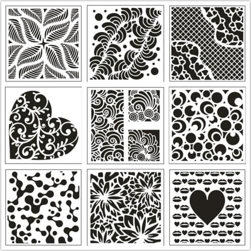 Scrapbook Lip Prints Leaves Hand-painted Templates Hollow Spray Masked Version Spray Pattern Drawing Hollow Templates Lace Ruler