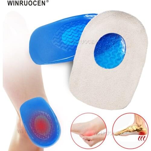 Silicone Gel Heel Pad for Shock Absorption Plantar Fasciitis Pain Relief Foot Care Insert Insole Spur Pad Half Cup Cushion Pad