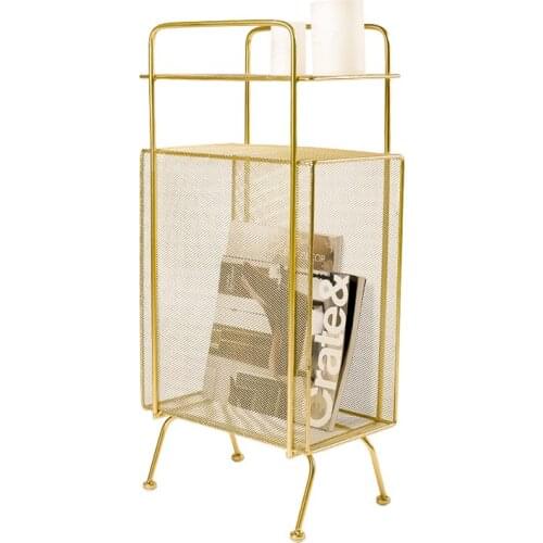 Nordic Wrought Iron Floor Rack Bedroom Bedside Living Room Storage Bookshelf Multi-layer Magazine Rack