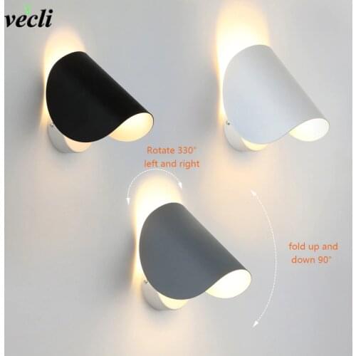 Modern LED Wall Lamp Nordic Rotating Wall Light creative living room bedroom bedside decor sconce Lamps Fixtures AC110-240V