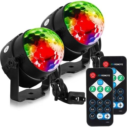 Led mini remote control colorful rotating crystal magic ball colorful rotating ball dj light strobe stage atmosphere light