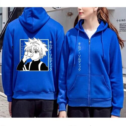 Hot Harajuku Anime Hunter X Hunter Hoodies Loog Sleeve Mange Men Hooded Fuuy Killua Zoldyck Casual Autumn Winter Sweatshirt