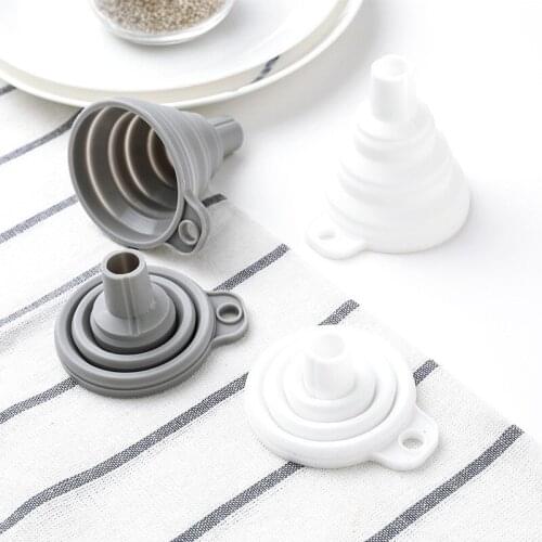 1 PCS Retractable Collapsible Silicone Funnel Kitchen Supplies Household Large Funnel Large Caliber Oil Pot Funnel