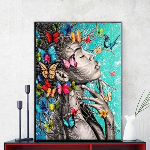 5D DIY Rhinestones Embroidery African woman Diamond Mosaic Diamond Painting butterfly beauty girl Cross Stitch home decor