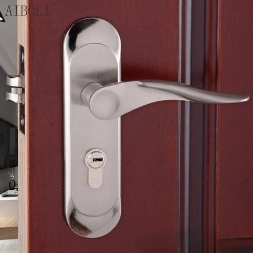 Indoor Wooden Door Lock Single Tongue Lock Bedroom Door Lock Handle Lock Single Tongue Anti-theft Bathroom Mechanical Door Lock